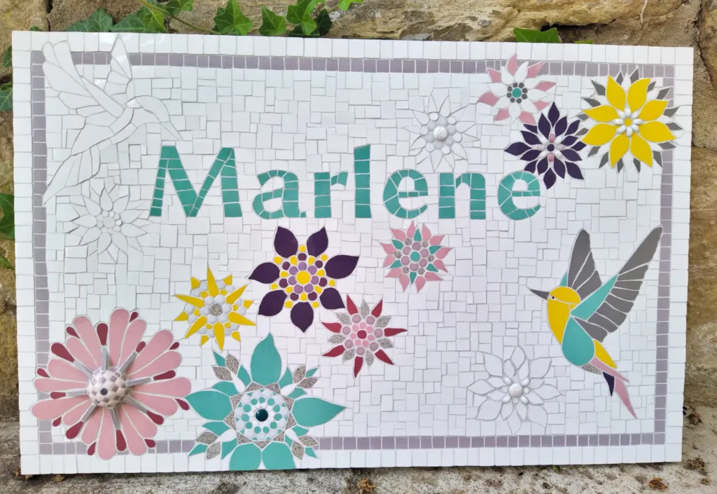 Mosaikbild "Marlene" - Auftragsarbeit - von Steinfugenzeit
