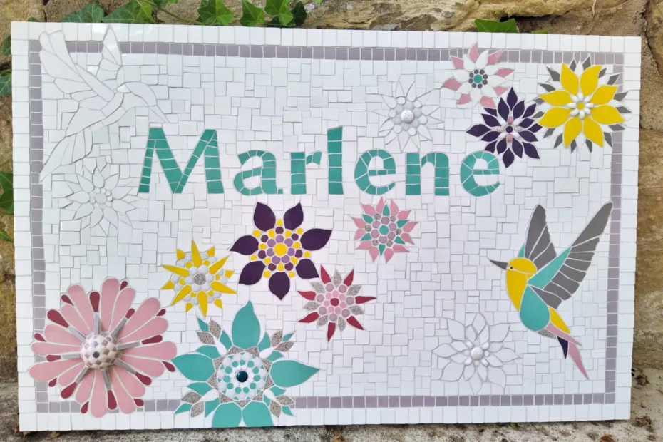 Mosaikbild "Marlene" - Auftragsarbeit - von Steinfugenzeit