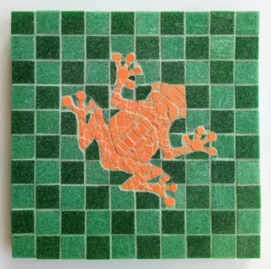 Mosaikuntersetzer | "Frosch" | handmade mosaic coasters