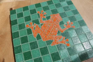 Mosaikuntersetzer | "Frosch" | handmade mosaic coasters