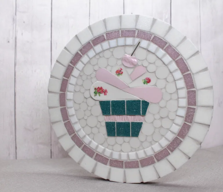 Mosaic wallart | cupkace with cherry on top | by Steinfugenzeit