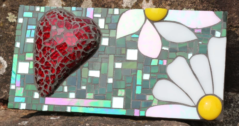 mosaicart | "glass heart" | handmade mosaic