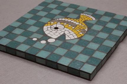 Mosaic wallart | "BLUBB" | Mosaikfisch von Steinfugenzeit